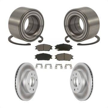 Front Wheel Bearing Coated Disc Brake Rotors And Pads Kit For 2000-2005 Hyundai Accent KBB-118401
