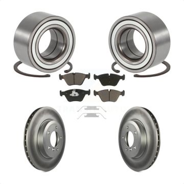 Front Wheel Bearing Coated Disc Brake Rotors And Pads Kit For 2001-2005 BMW 330i 330xi KBB-118406