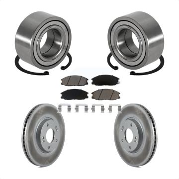 Front Wheel Bearing Coated Disc Brake Rotor And Ceramic Pads Kit For 2004-2006 Kia Amanti KBB-118410