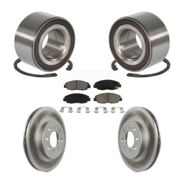 Front Wheel Bearing Coated Disc Brake Rotors And Ceramic Pads Kit For Honda Insight KBB-118413