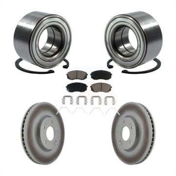Front Wheel Bearing Coated Disc Brake Rotor And Ceramic Pad Kit For 2017-2019 Kia Soul EV KBB-118415