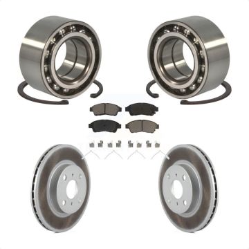 Front Wheel Bearing Coated Brake Rotor And Pad Kit For 1993-1997 Toyota Corolla Geo Prizm KBB-118426