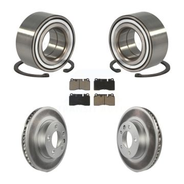 Front Wheel Bearing Coated Disc Brake Rotors And Ceramic Pads Kit For Volkswagen Touareg KBB-118429