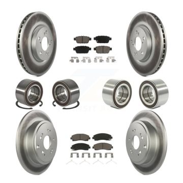 Front Rear Bearing Coated Disc Brake Rotor & Pad Kit (10Pc) For 2006-2014 Honda Ridgeline KBB-118443