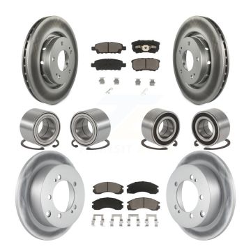 Front Rear Bearing Coat Brake Rotor Pad Kit (10Pc) For 2005-2006 Mitsubishi Outlander AWD KBB-118445