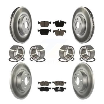 Front Rear Bearing Coated Brake Rotor Pad Kit (10Pc) For 15-17 Land Rover Discovery Sport KBB-118450