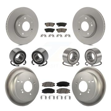 Front Rear Bearing Coated Brake Rotor & Pad Kit (10Pc) For 2001-2006 Hyundai Santa Fe 4WD KBB-118453