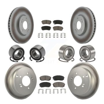 Front Rear Bearing Coated Disc Brake Rotor Pad Kit (10Pc) For Hyundai Tucson Kia Sportage KBB-118456