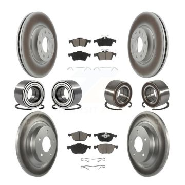 Front Rear Wheel Bearing Coated Disc Brake Rotors And Ceramic Pads Kit (10Pc) For Mazda 5 KBB-118460