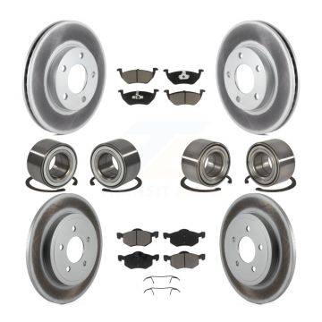 Front Rear Bearing Coat Brake Rotor Pads Kit (10Pc) For Ford Escape Mazda Tribute Mercury KBB-118465
