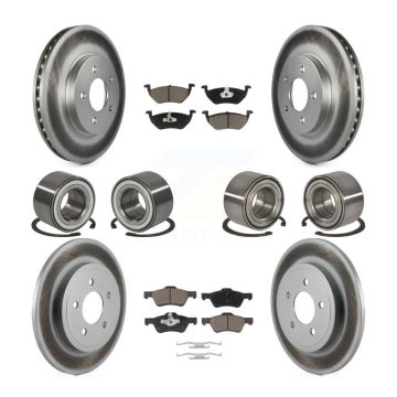 Front Rear Bearing Coat Brake Rotor Pads Kit (10Pc) For Ford Escape Mazda Tribute Mercury KBB-118466