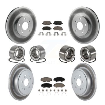 Front Rear Bearing Coated Disc Brake Rotors And Pads Kit (10Pc) For 2005-2008 Honda Pilot KBB-118468