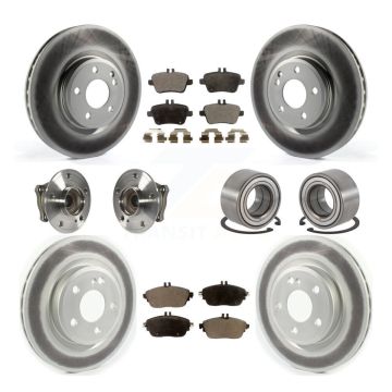 Front Rear Hub Bearing Coated Brake Rotor Pads Kit (10Pc) For Mercedes-Benz GLA250 CLA250 KBB-118502