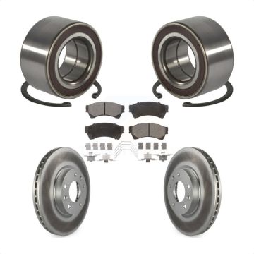 Front Wheel Bearing Coated Disc Brake Rotors And Pads Kit For 2009-2013 Mazda 6 2.5L KBB-118511
