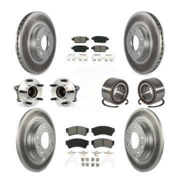 Front Rear Hub Bearing Coated Disc Brake Rotor Pads Kit (10Pc) For 2009-2013 Mazda 6 2.5L KBB-118516