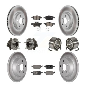 Front Rear Hub Bearing Coated Disc Brake Rotor & Pads Kit (10Pc) For Ford Transit Connect KBB-118533