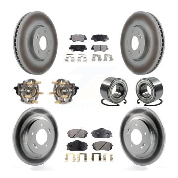 Front Rear Hub Bearing Coated Disc Brake Rotor And Ceramic Pad Kit (10Pc) For Kia Soul EV KBB-118537