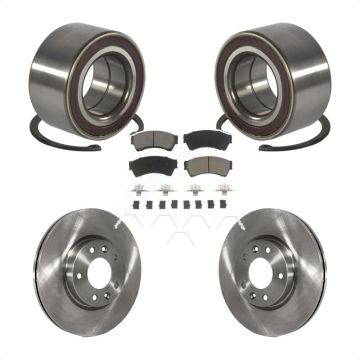 Front Wheel Bearing Disc Brake Rotors And Ceramic Pads Kit For 2009-2013 Mazda 6 2.5L KBB-118553