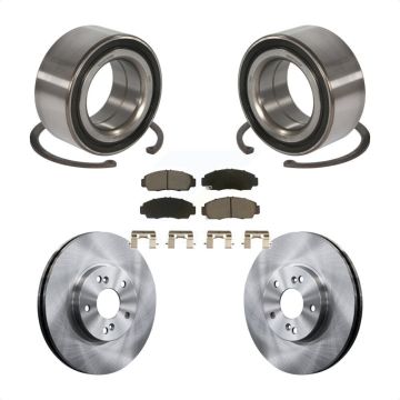 Front Wheel Bearing Disc Brake Rotors And Ceramic Pads Kit For Honda Accord Acura TSX KBB-118574