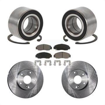 Front Wheel Bearing Disc Brake Rotors And Ceramic Pads Kit For Honda Accord Acura CSX KBB-118578