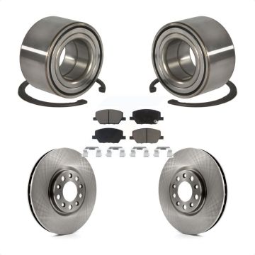 Front Wheel Bearing Disc Brake Rotors And Ceramic Pads Kit For 2016-2018 Fiat 500X KBB-118581