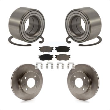 Front Wheel Bearing Disc Brake Rotors And Pads Kit For 2006 Hyundai Accent Hatchback KBB-118585