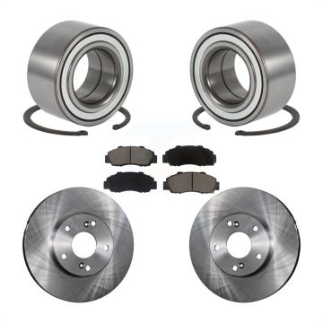Front Wheel Bearing Disc Brake Rotor And Ceramic Pads Kit For 1998-2002 Honda Accord 3.0L KBB-118586