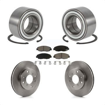 Front Wheel Bearing Disc Brake Rotor & Pad Kit For 1998-2002 Honda Accord Sedan with 2.3L KBB-118588