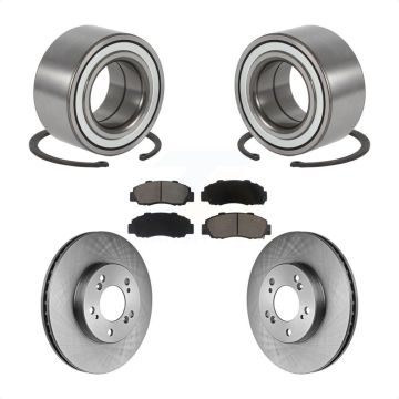 Front Wheel Bearing Disc Brake Rotor And Ceramic Pad Kit For 1997-2001 Honda CR-V Prelude KBB-118589