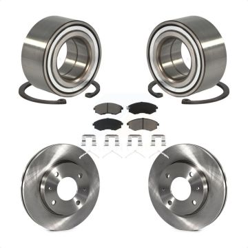 Front Wheel Bearing Disc Brake Rotors And Ceramic Pads Kit For Hyundai Elantra KBB-118596