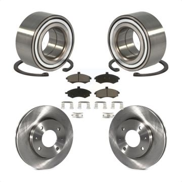 Front Wheel Bearing Disc Brake Rotors And Ceramic Pads Kit For Hyundai Elantra KBB-118597