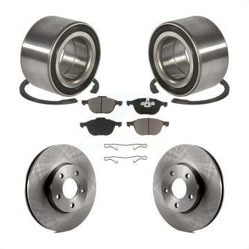 Front Wheel Bearing Disc Brake Rotors And Ceramic Pads Kit For Ford Focus C-Max KBB-118610