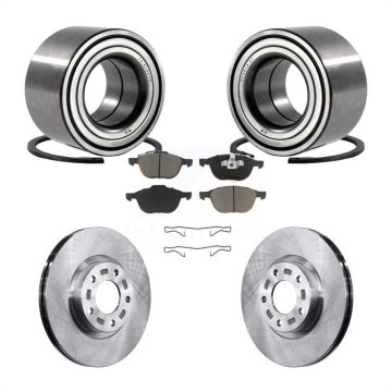 Front Wheel Bearing Brake Rotor Pads Kit For 2005 Mazda 3 2.3L with Non-ABS From 01 05 KBB-118612
