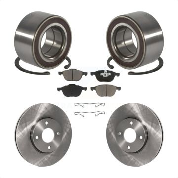 Front Wheel Bearing Disc Brake Rotors And Ceramic Pads Kit For 2005-2007 Ford Focus KBB-118615