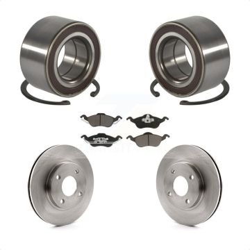Front Wheel Bearing Disc Brake Rotors And Ceramic Pads Kit For Ford Focus KBB-118620