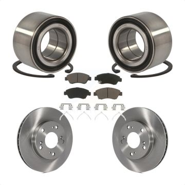 Front Wheel Bearing Disc Brake Rotors And Ceramic Pads Kit For Honda Civic KBB-118634