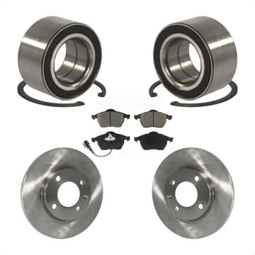 Front Wheel Bearing Disc Brake Rotors And Pads Kit For 1996-1998 Volkswagen Jetta 2.8L KBB-118678