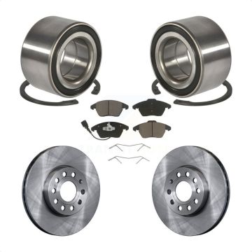 Front Wheel Bearing Disc Brake Rotors And Ceramic Pads Kit For Volkswagen Jetta KBB-118681