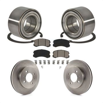 Front Wheel Bearing Disc Brake Rotors And Ceramic Pads Kit For Mitsubishi Lancer KBB-118686