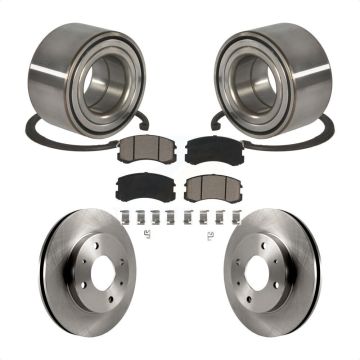 Front Wheel Bearing Brake Rotor And Pad Kit For Mitsubishi Lancer With 15" Factory Wheels KBB-118687