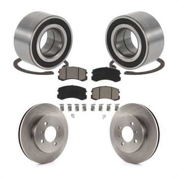 Front Wheel Bearing Brake Rotor Pads Kit For Mitsubishi Lancer SE With 14" Factory Wheels KBB-118689