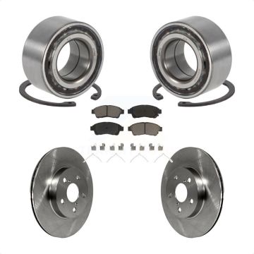 Front Wheel Bearing Disc Brake Rotors And Ceramic Pads Kit For 1996-2000 Toyota RAV4 KBB-118699