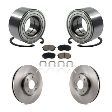 Front Wheel Bearing Disc Brake Rotors And Ceramic Pads Kit For 2017-2019 Kia Soul EV KBB-118701