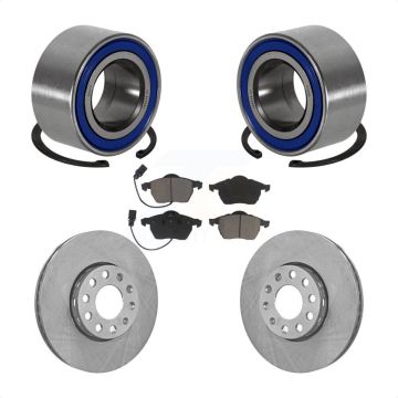Front Wheel Bearing Disc Brake Rotors And Ceramic Pads Kit For Volkswagen Passat Audi A4 KBB-118706