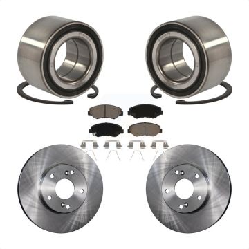 Front Wheel Bearing Disc Brake Rotors And Ceramic Pads Kit For Honda Civic KBB-118732