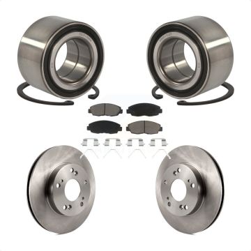 Front Wheel Bearing Disc Brake Rotors And Ceramic Pads Kit For Honda Civic KBB-118735