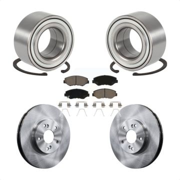 Front Wheel Bearing Disc Brake Rotors And Ceramic Pads Kit For 2003-2004 Honda Pilot KBB-118748
