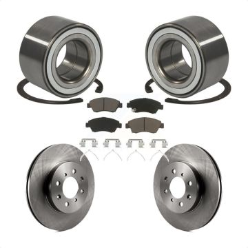Front Wheel Bearing Disc Brake Rotors And Ceramic Pads Kit For Honda Fit KBB-118750