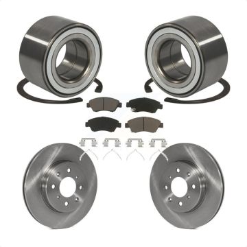Front Wheel Bearing Disc Brake Rotors And Ceramic Pads Kit For 2015-2020 Honda Fit KBB-118751