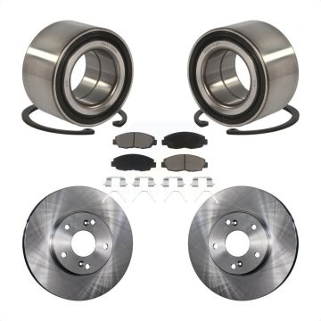 Front Wheel Bearing Disc Brake Rotor Pads Kit For 2014-2015 Honda Civic Touring with 1.8L KBB-118753